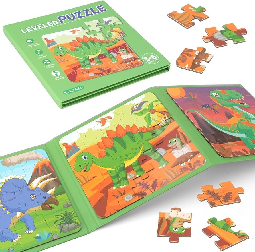 Magnetic Puzzles for Kids, Toddler Dinosaur Jigsaw Puzzles Book for Preschool Toddlers, Travel To... | Amazon (US)