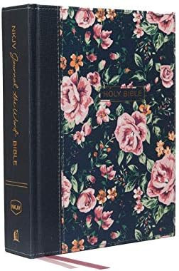 NKJV, Journal the Word Bible, Cloth over Board, Gray Floral, Red Letter, Comfort Print: Reflect, ... | Amazon (US)