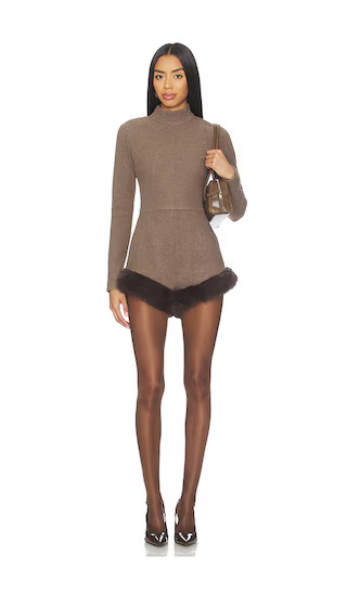 Teddy Romper in Brown | Revolve Clothing (Global)