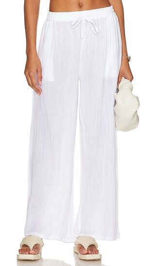 Costa Pant in White Organic Crinkle Cotton | Revolve Clothing (Global)
