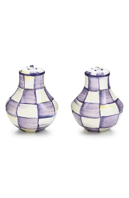 MACKENZIE CHILDS Violet Check Salt & Pepper Shaker Set at Nordstrom | Nordstrom