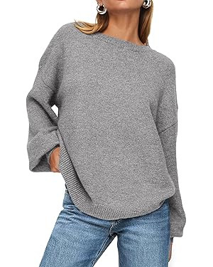 PRETTYGARDEN Women's Winter Sweaters Casual Crew Neck Long Sleeve Pullover Ribbed Knit Loose Fit ... | Amazon (US)