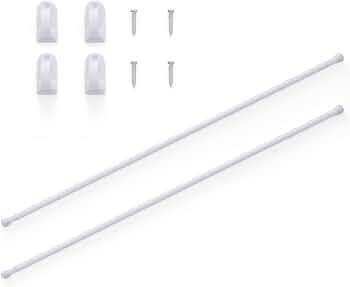 French Door Curtain Rods No Drill White Cafe Curtain Rod for Tier Curtains Multi Use Sash Telesco... | Amazon (US)