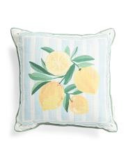 14x14 Outdoor Baya Lemon Striped Pillow | TJ Maxx