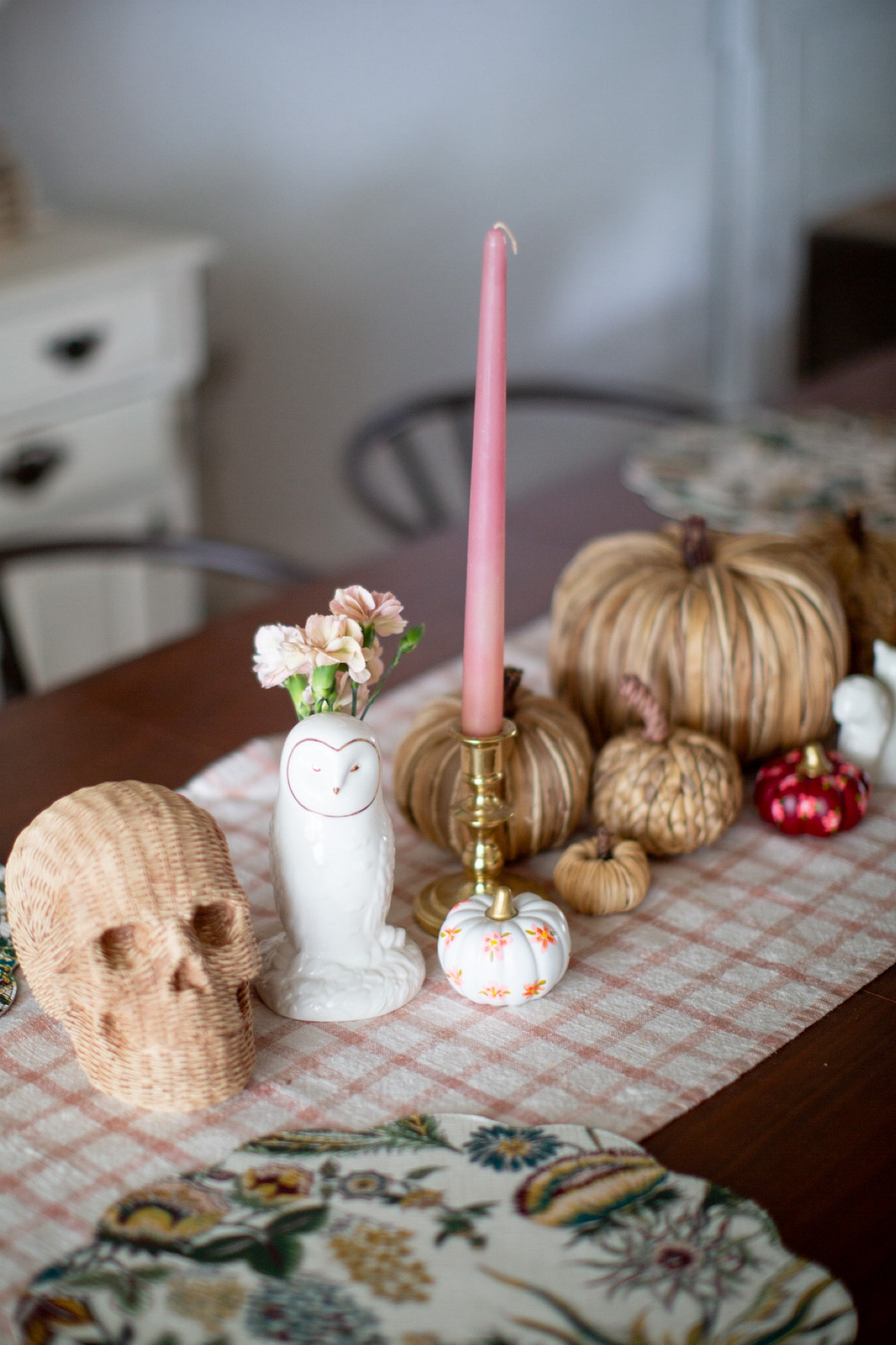 Rattan and pink fall table 

#LTKFindsUnder100 #LTKFallSale #LTKHome