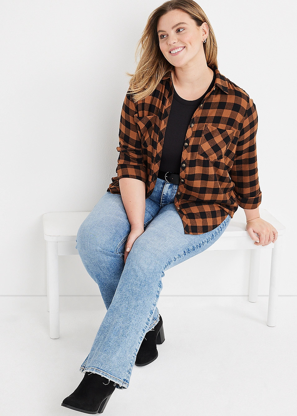 Plus Size Cabin Plaid Flannel Shirt | Maurices