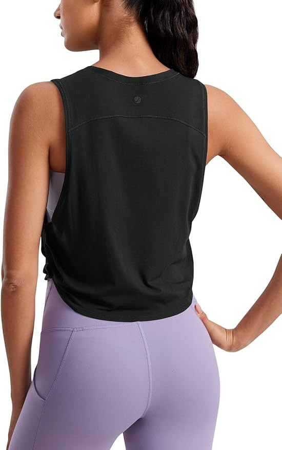CRZ YOGA Pima Cotton Large Armhole Tank Tops for Women - Workout Sport Athletic Yoga Running Gym ... | Amazon (US)