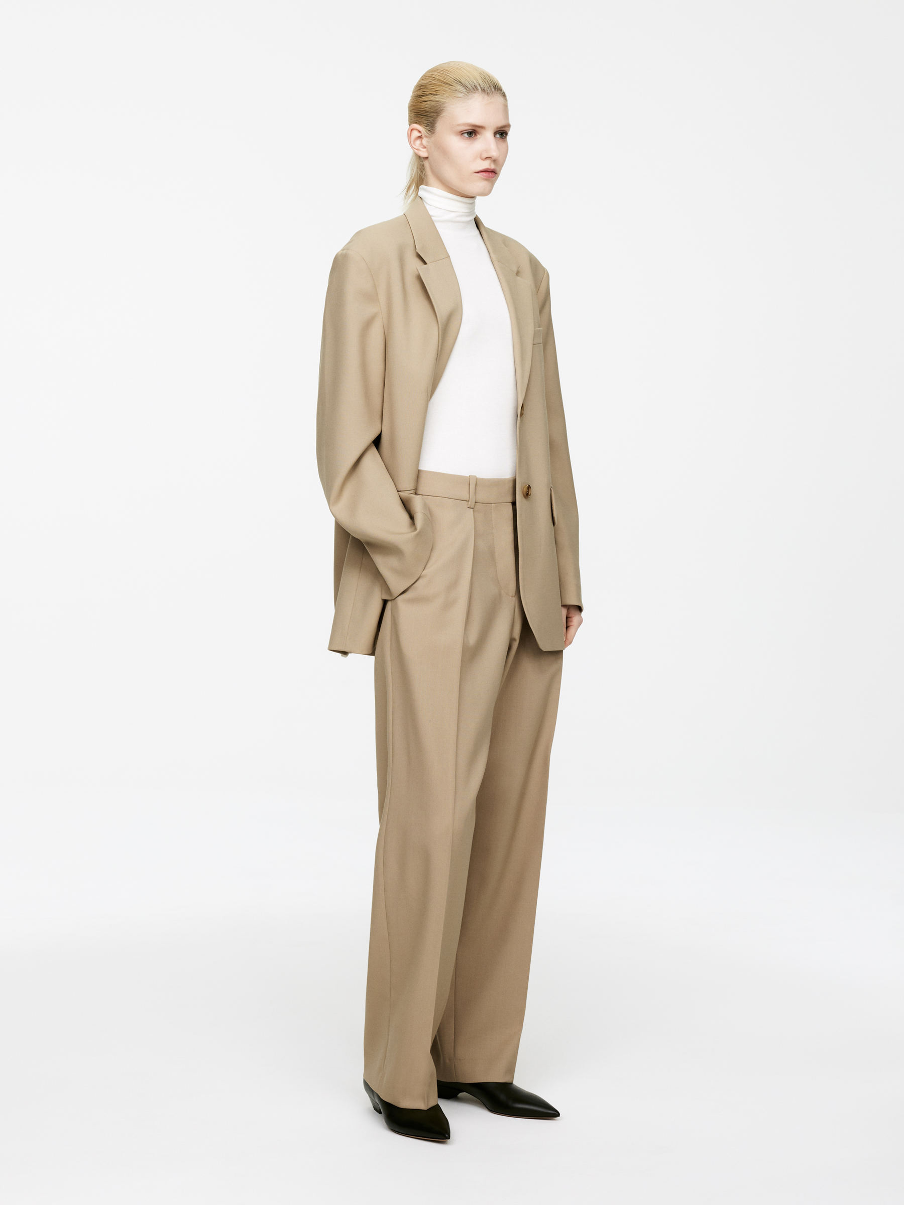 Oversized Wool Blazer – Beige – Women – ARKET GB | Arket UK