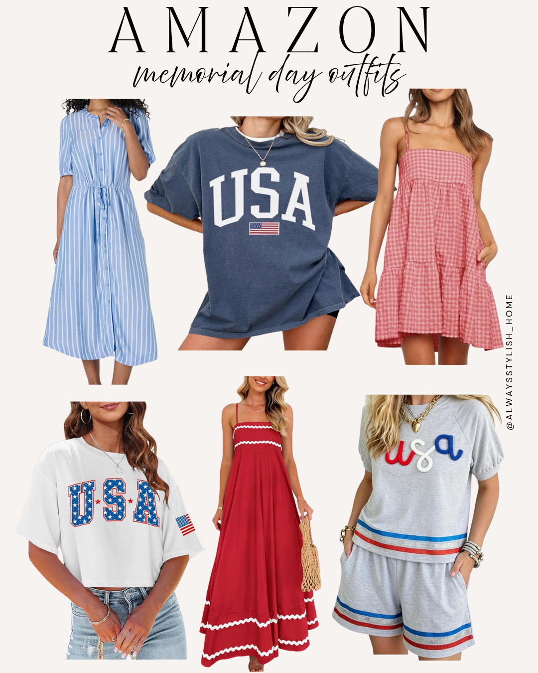 Memorial Day outfit ideas ☀️🇺🇸 effortless looks for backyard BBQs, beach days, and summer weekend plans 🤍 sharing easy outfits that are comfy, cute, and perfect for warm weather, memorial day outfits women, memorial day weekend outfits, summer outfit ideas women, casual chic outfits, bbq outfit ideas, beach weekend outfits, patriotic outfits classy, spring summer fashion 2026, cute casual summer outfits, vacation weekend outfits, neutral summer style 

 #LTKdayinmylife #LTKootd #LTKSeasonal