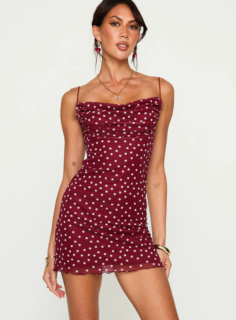 Sugar Mini Dress Red Polka | Princess Polly US