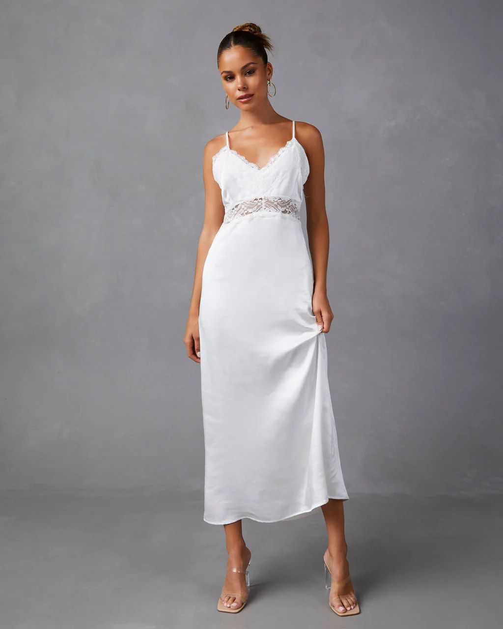 Therese Satin Lace Midi Dress | VICI Collection