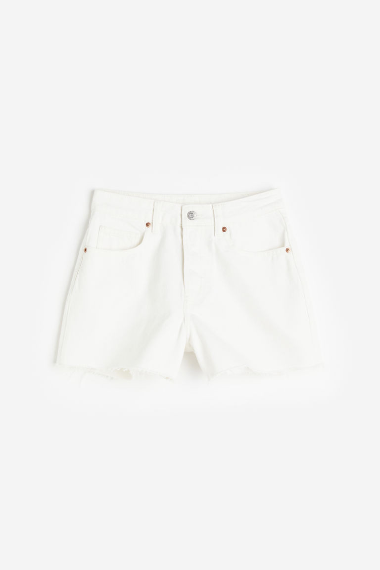 H & M - High Denim Shorts - White | H&M (US + CA)