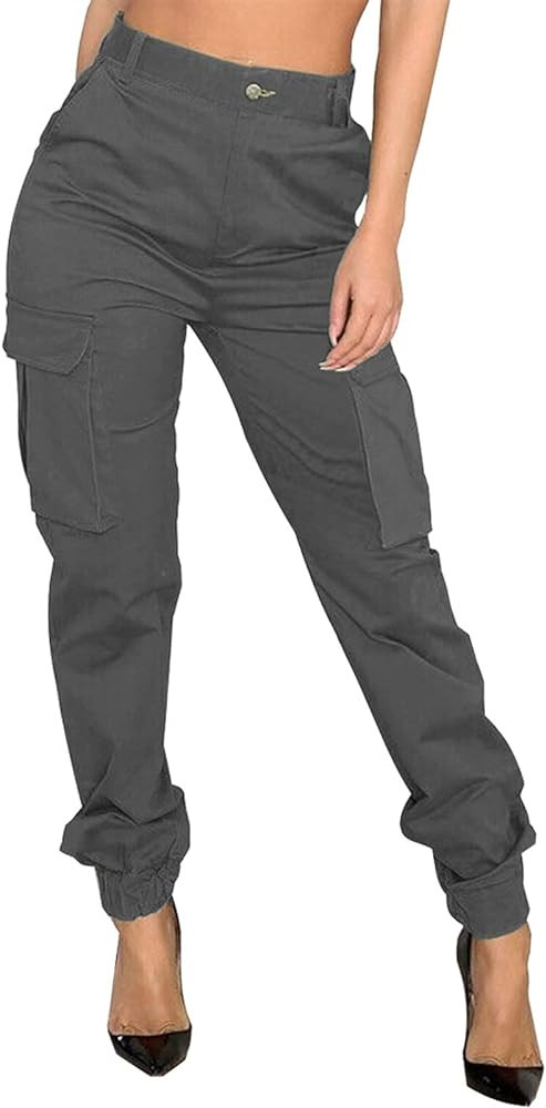 CaniBtr Women's Cargo Jogger Camo Pants with Pockets Tapered Hiking Pants | Amazon (US)