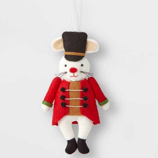 Fabric Mouse with Red Jacket Christmas Tree Ornament - Wondershop&#8482; | Target