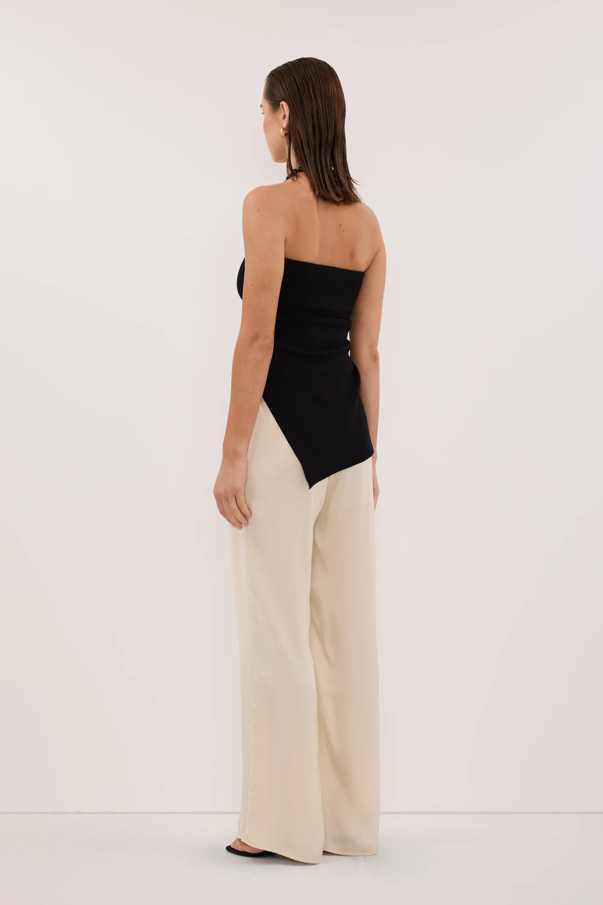LUKE BLACK LONGLINE BANDEAU TOP | DISSH