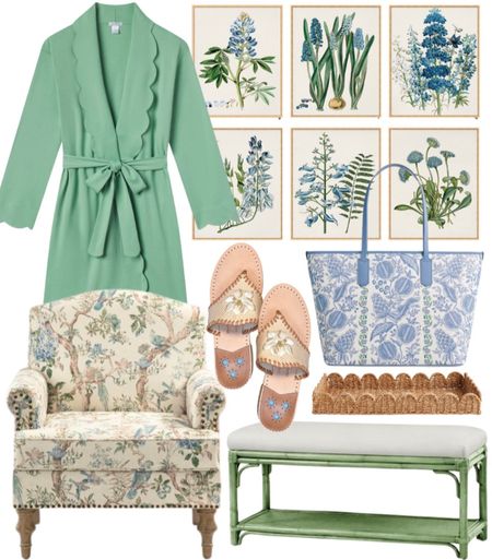 Grandmillennial decor classic home traditional home botanical artwork prints frames green bamboo bench floral armchair side chair scalloped woven tray Draper James x Jack Rogers magnolia sandals slides #LTKstyletip #LTKhome

Follow my shop @Grandmillenniallist on the @shop.LTK app to shop this post and get my exclusive app-only content!

#liketkit #LTKSeasonal
@shop.ltk
https://liketk.it/4E05r

#LTKHome