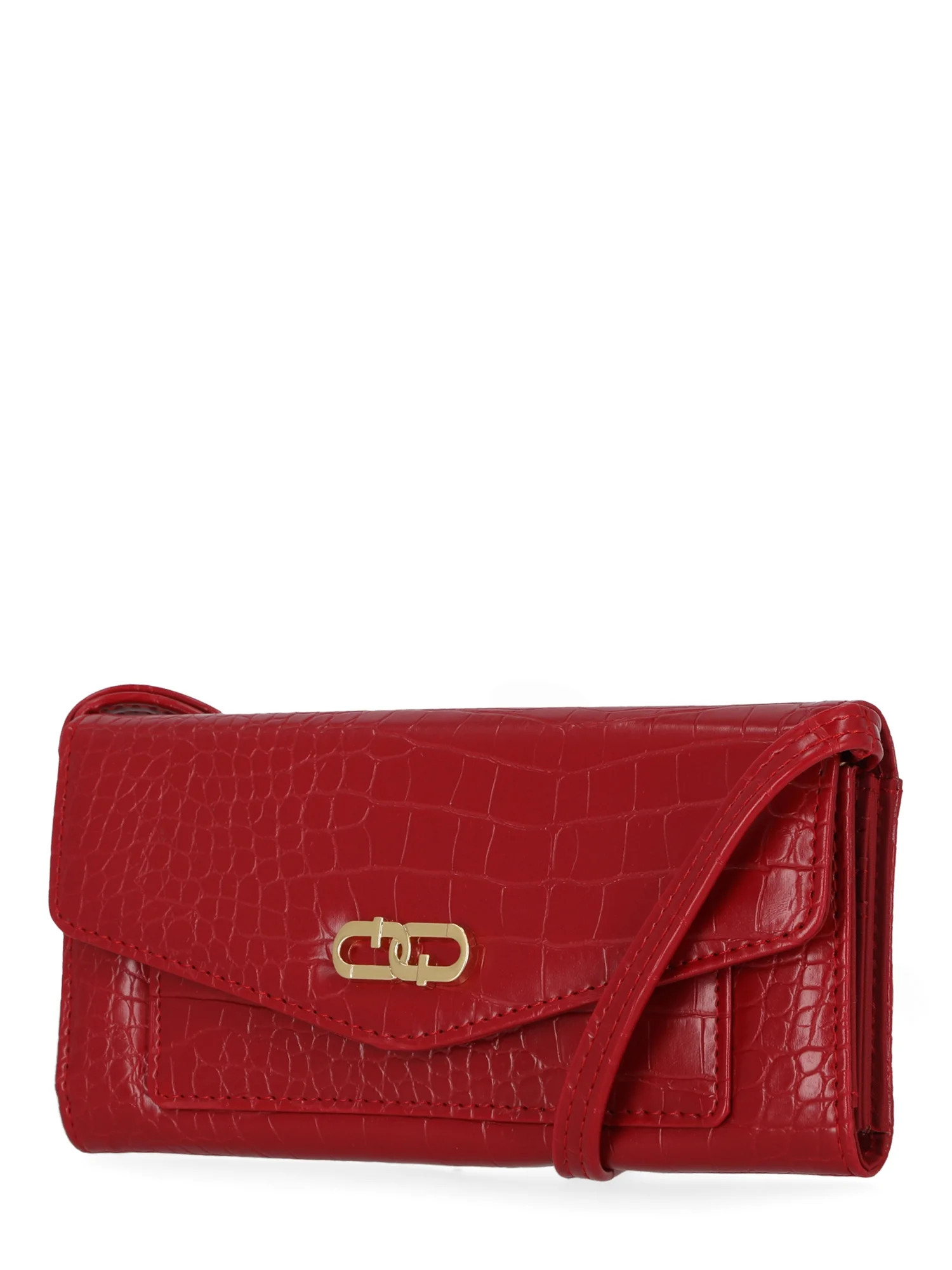 Time and Tru Women's Penelope Vinyl Crossbody Handbag, Persimmon | Walmart (US)