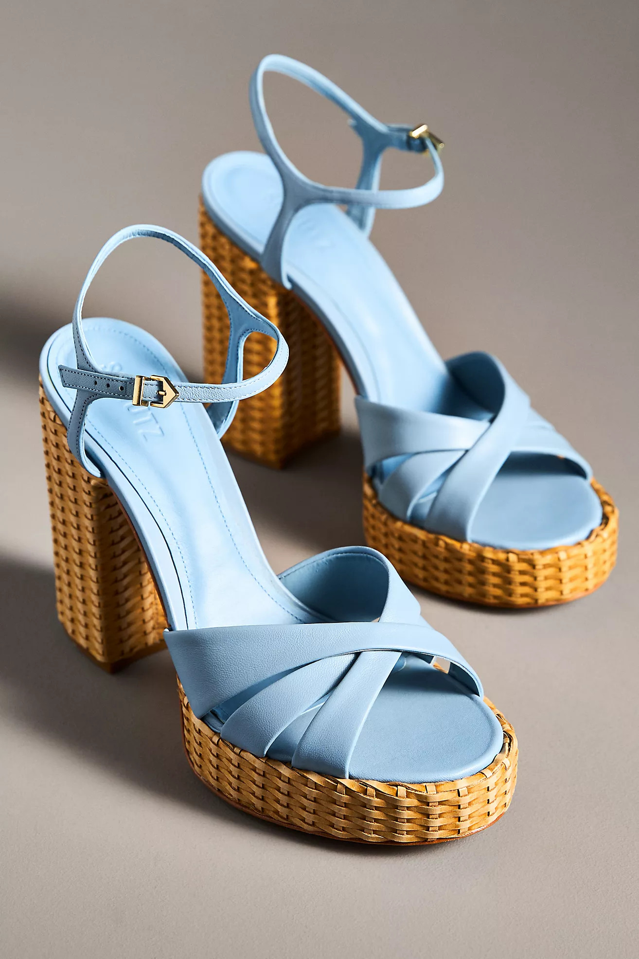 Schutz Keefa Straw Platform Heels | Anthropologie (US)