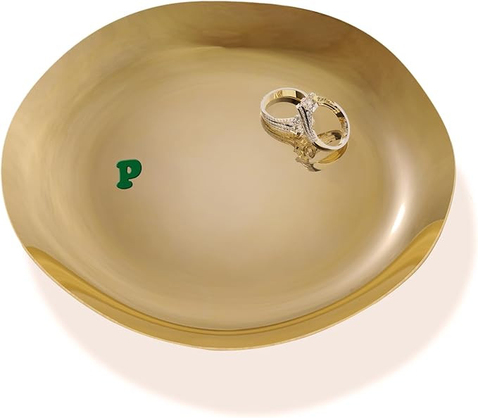 Jewelry Tray Ring Dish, Stainless Steel Organizer in Gold-Tone Finish - Modern Holder for Earring... | Amazon (US)