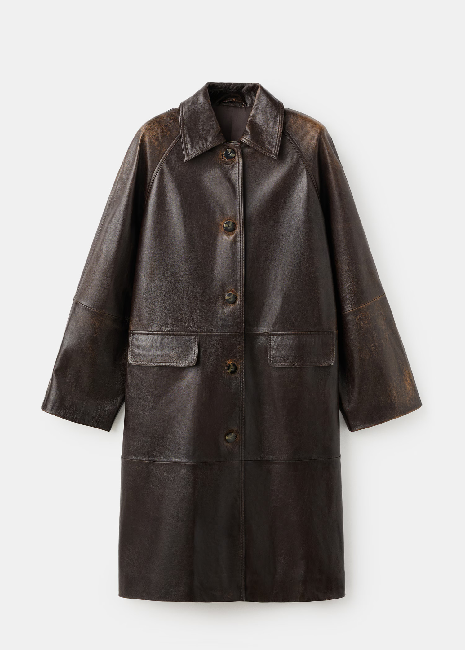 100% leather full-length coat - Women | MANGO USA | Mango (US/MX/AU)