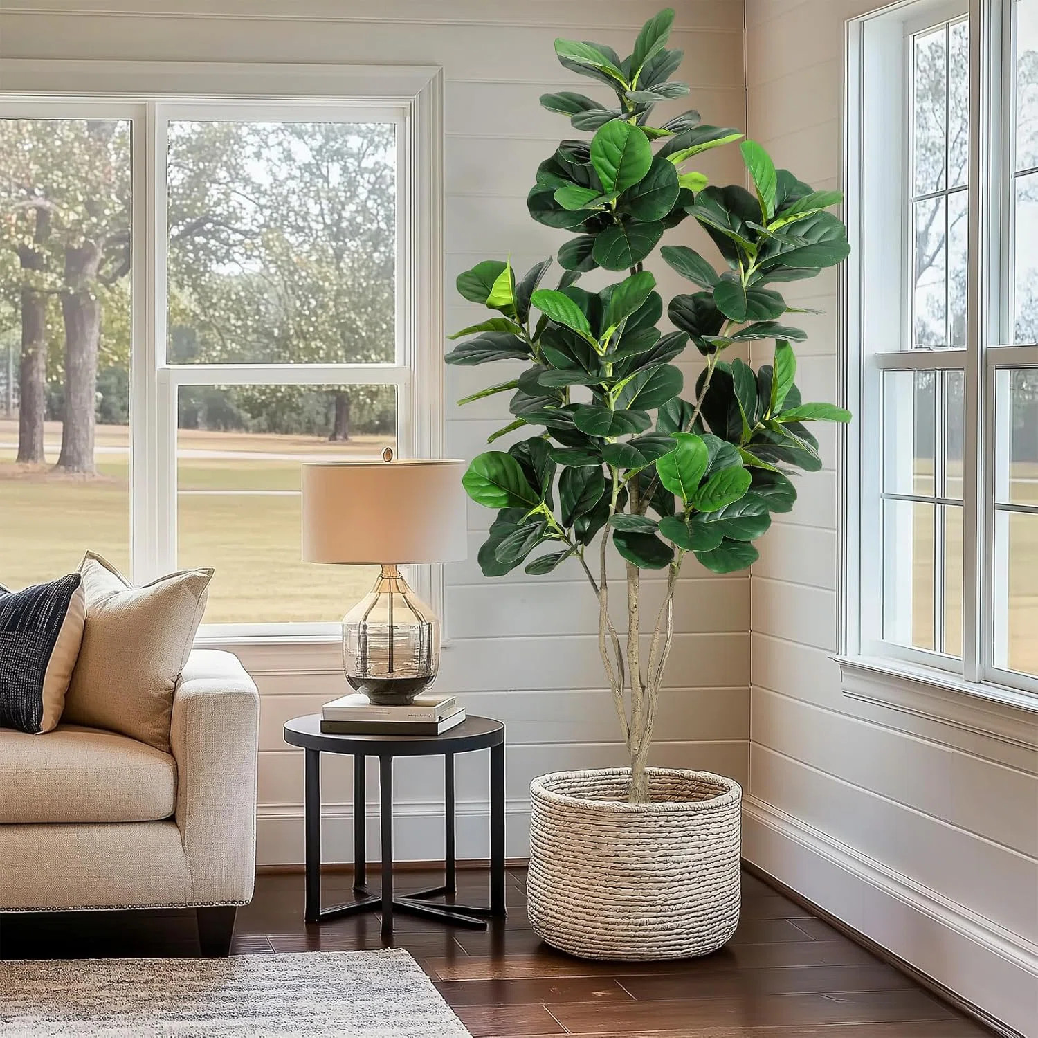 Artificial Fiddle Leaf Fig Trees, Tall Fake Ficus Lyrata Plants | Wayfair North America