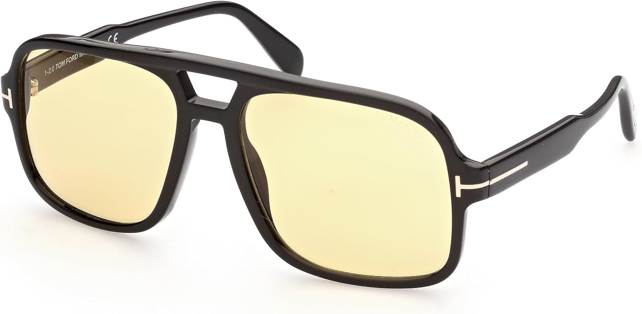 Tom Ford FALCONER-02 FT0884 Shiny Black/Brown Yellow 60/18/140 unisex Sunglasses | Amazon (US)