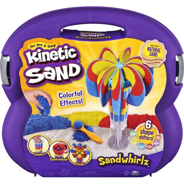 Kinetic Sand, Sandwhirlz Playset with 3 Colors of Kinetic Sand (2lbs) and Over 10 Tools, for Kids... | Walmart (US)