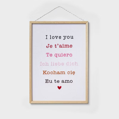 Valentine's Hanging Sign Multilanguage I Love You - Spritz™ | Target