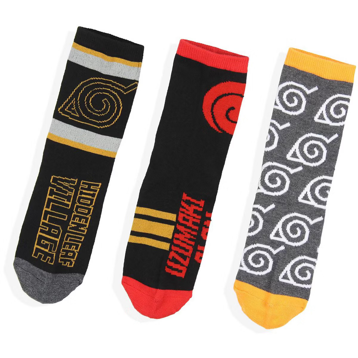 Naruto Shippuden Kids Ramen Take Out Gift Box 3-Pair Youth Crew Socks | Target