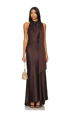 Significant Other Adriana Halter Gown in Chocolate from Revolve.com | Revolve Clothing (Global)