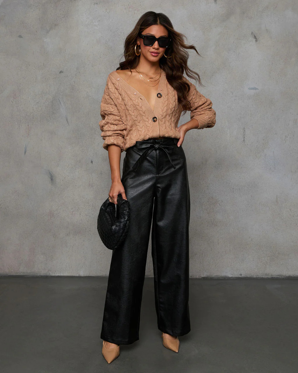 Hudgens Faux Leather Wide Leg Trouser | VICI