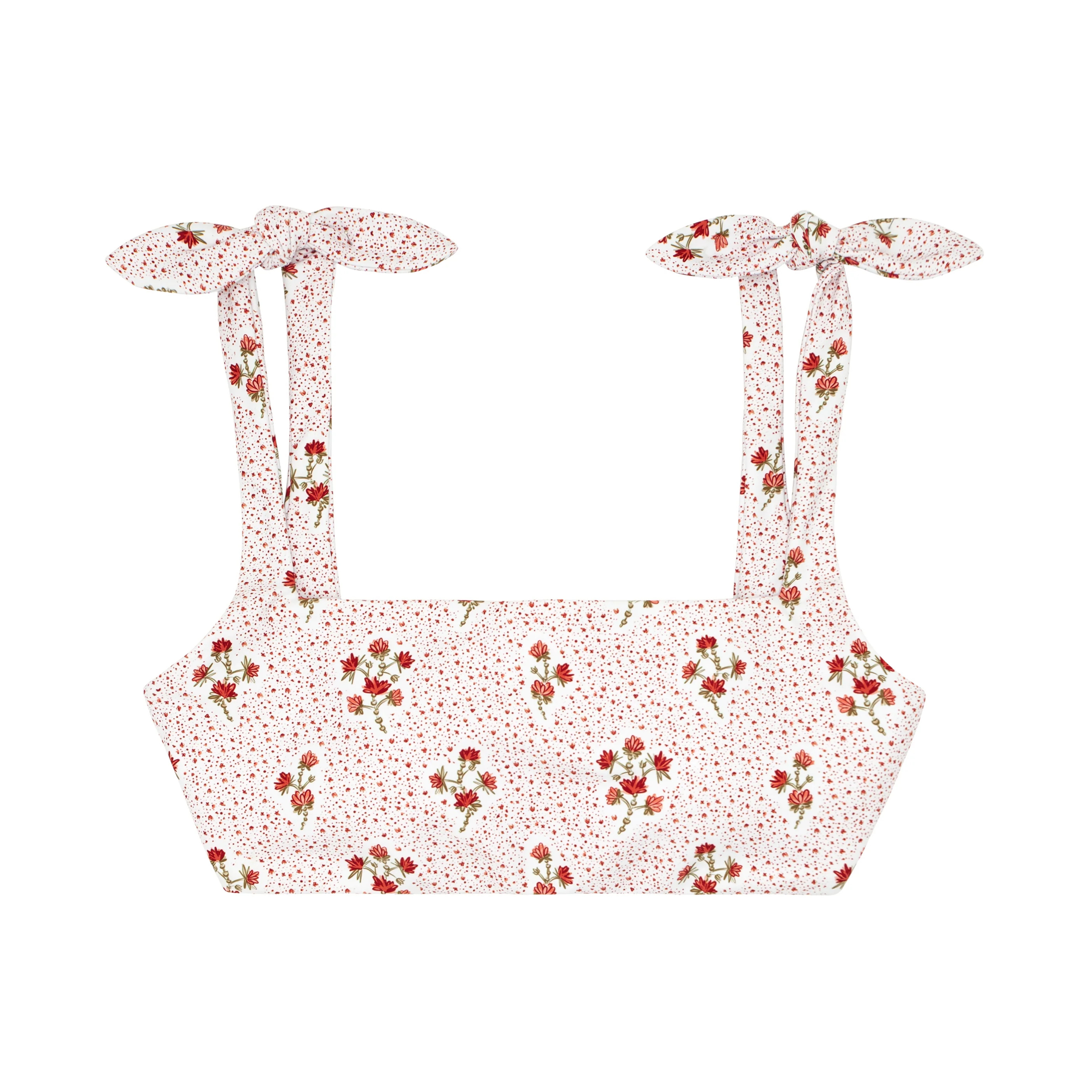 women's raspberry red tie-knot bikini top | minnow