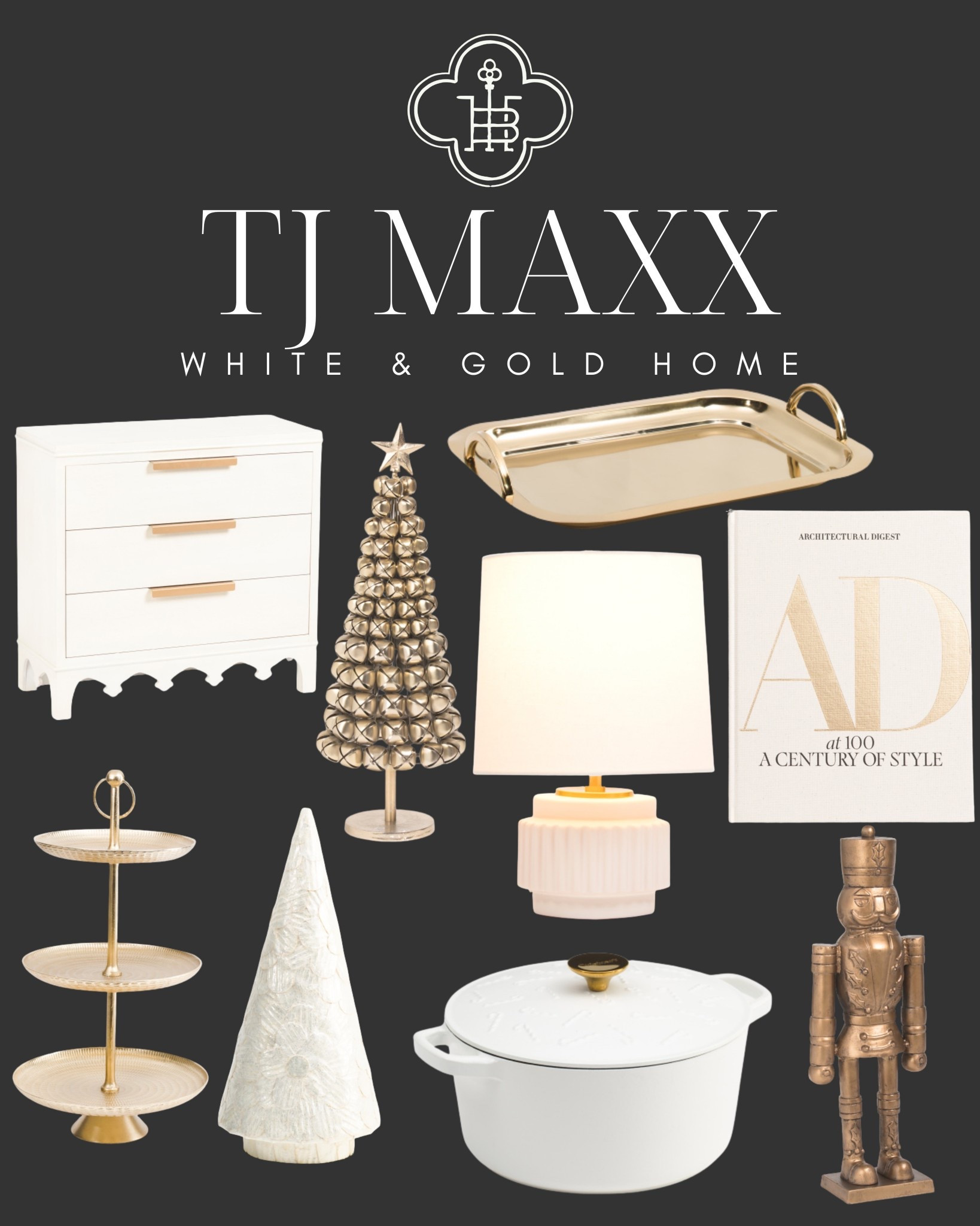 TJ Maxx white and gold home! 

#LTKHome #LTKFindsUnder100 #LTKHoliday
