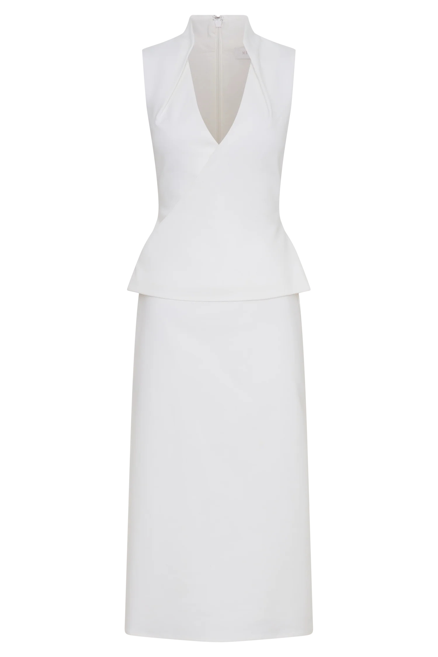 Dante Ruched Linen Midi Dress - White | Meshki (APAC)