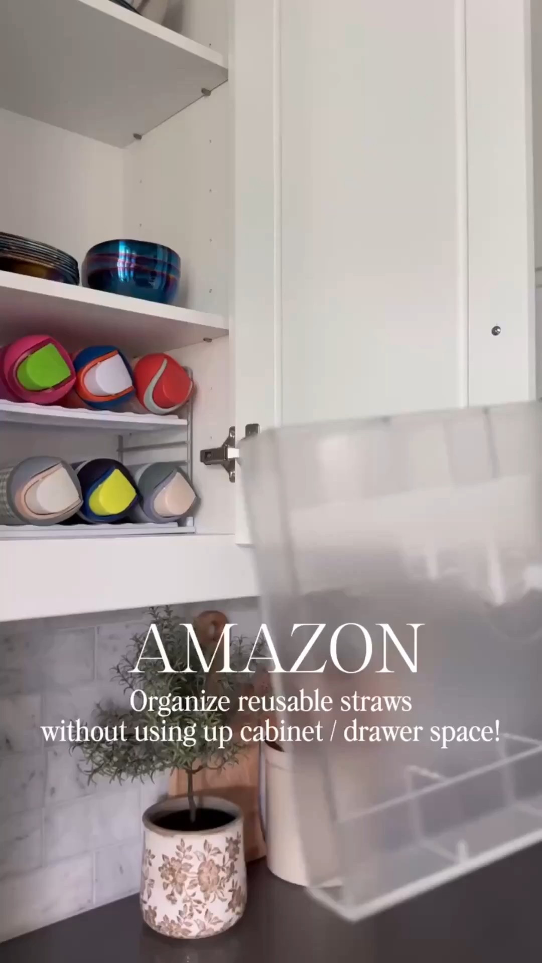 I finally found a way to organize reusable straws without using up more drawer or cabinet space!! 🙌 

#kitchenorganization #amazonhome #amazonhacks #cabinetorganization #decluttering #reusablestraws #waterbottlestorage #straworganization 

 

#LTKmomlife #LTKHome #LTKFindsUnder50