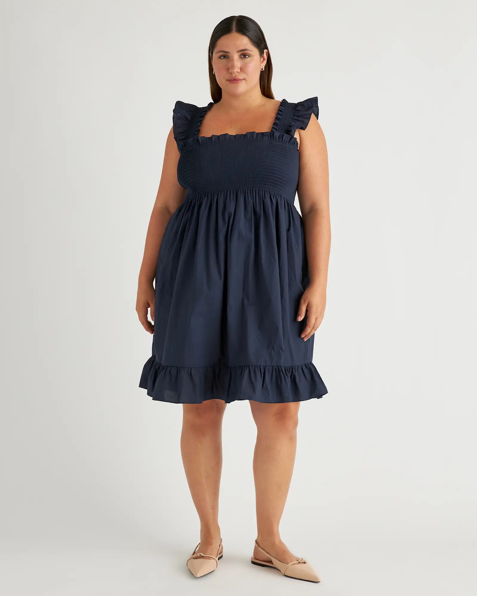 100% Organic Cotton Smocked Mini Dress | Quince