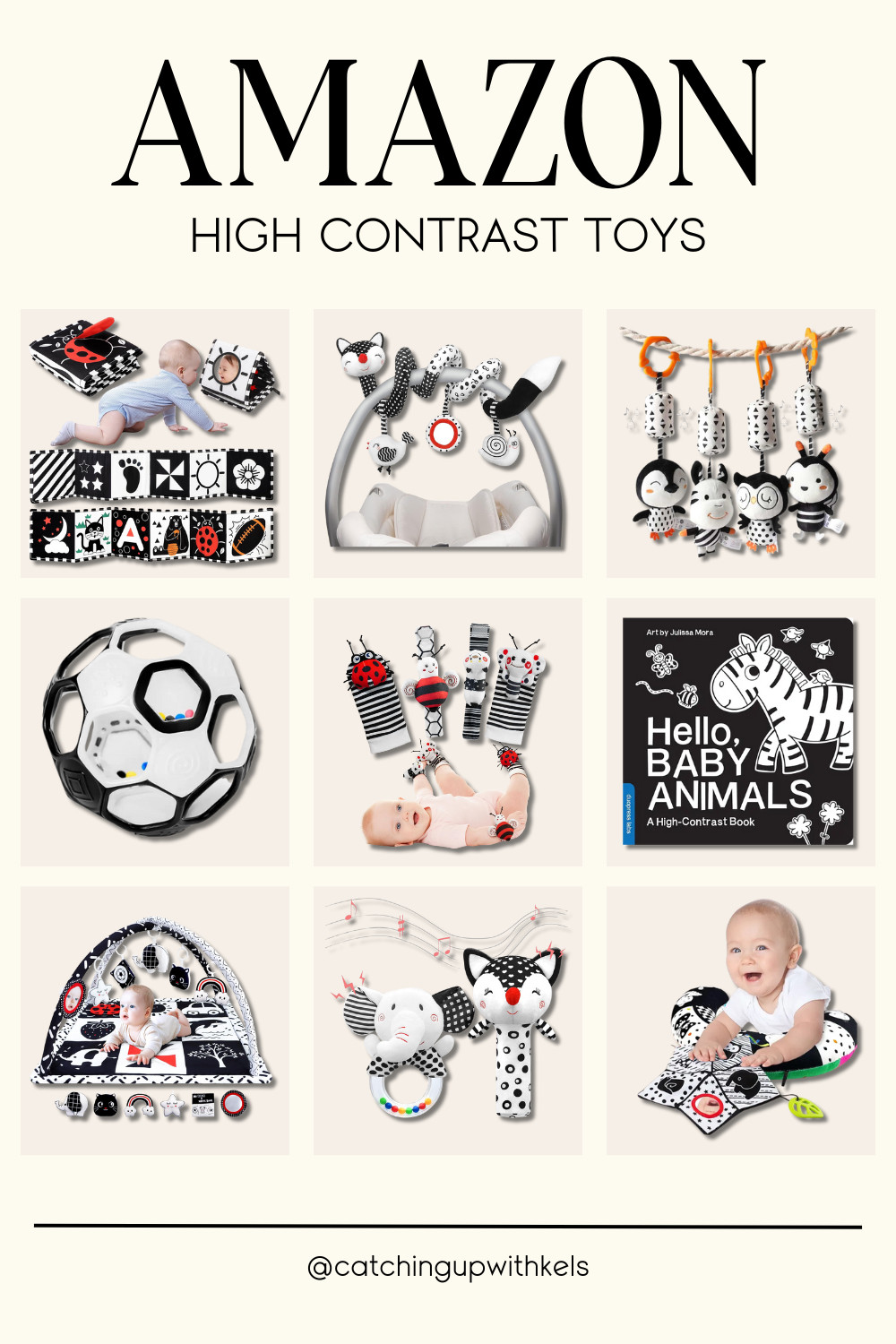 Baby’s first playtime essentials! High contrast toys are perfect for newborn development + keeping little eyes engaged! #AmazonBaby #HighContrastToys 

 #LTKBaby #LTKKids