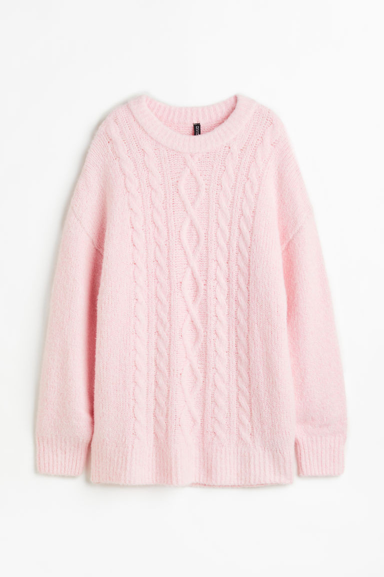 H & M - Oversized Cable-knit Sweater - Pink | H&M (US + CA)