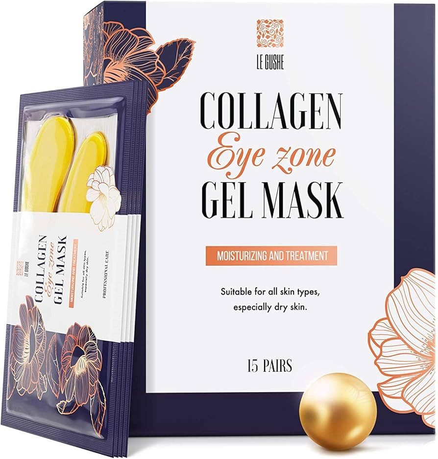 LE GUSHE Under Eye Patches (15 Pairs) 24K Gold Eye Mask - Anti-Aging, Hyaluronic Acid & Collagen ... | Amazon (US)