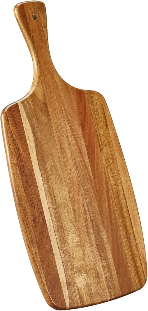 Acacia Wood Cutting Board and Cheese Board with Handle for Braed, Chopping Board, Meat, Fruits an... | Amazon (US)
