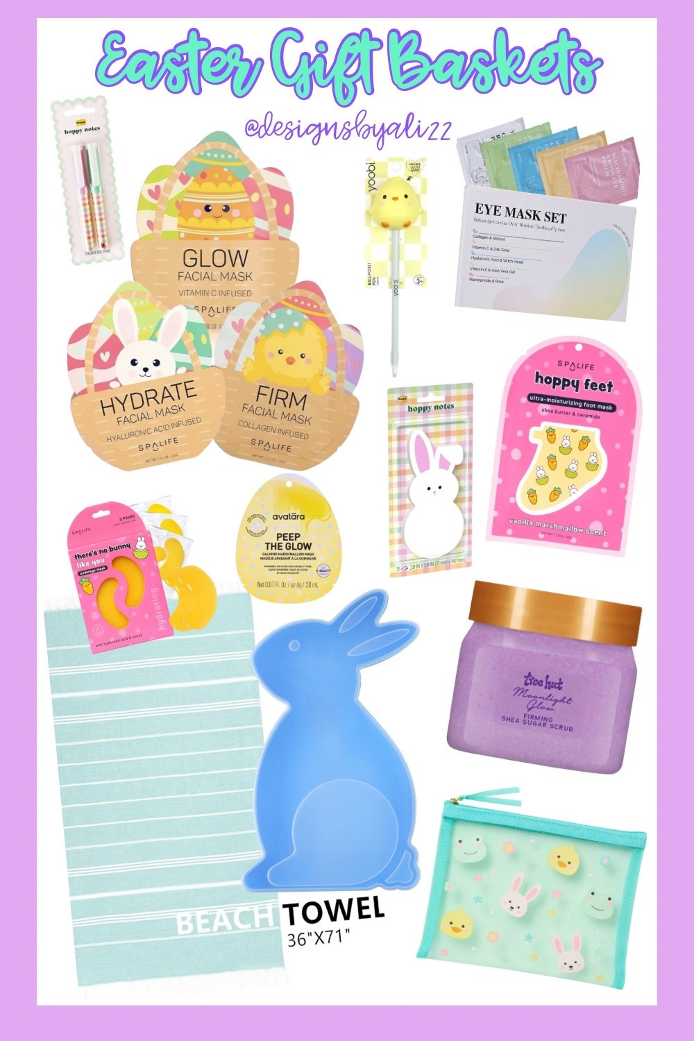 #designsbyali22 #easter #eastergiftbasketideas #easterskincare #eastercontainers #easterpens #eastergifts #salealert #beachtowel #skincare 

#LTKBeauty #LTKSeasonal #LTKSaleAlert
