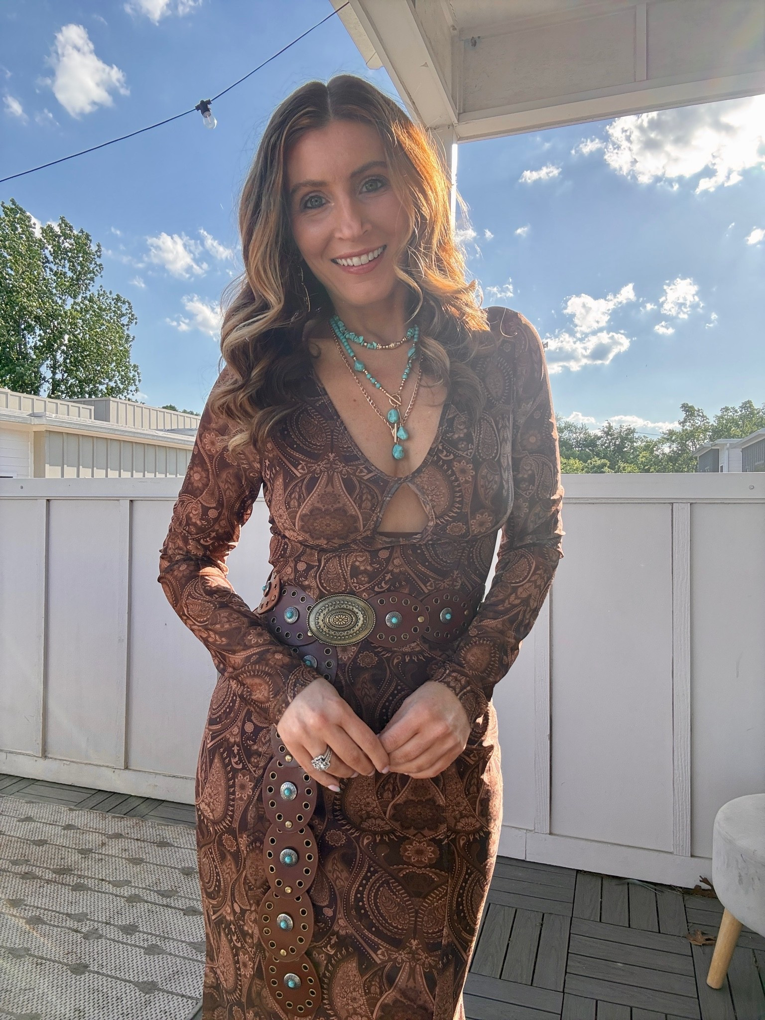 What I wore out in Nashville!

Amazon long sleeve paisley print maxi Dress (size medium)
Amazon turquoise jewelry
Amazon western belt

Date night outfit, Amazon outfit, Nashville outfits, country concert outfit, western outfit, rodeo outfit, western fashion, what to wear to a festival

#LTKootd #LTKSeasonal #LTKSaleAlert