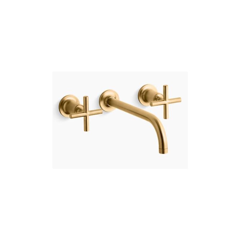 Kohler K-T14414-3-2 Purist Wall-Mount Sink Faucet Trim with 9" 90-Degree Angle Angle Spout and Cross | Build.com, Inc.