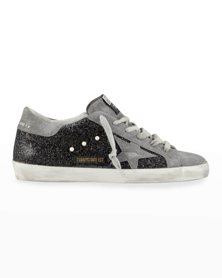 Superstar Suede Glitter Sneakers | Neiman Marcus