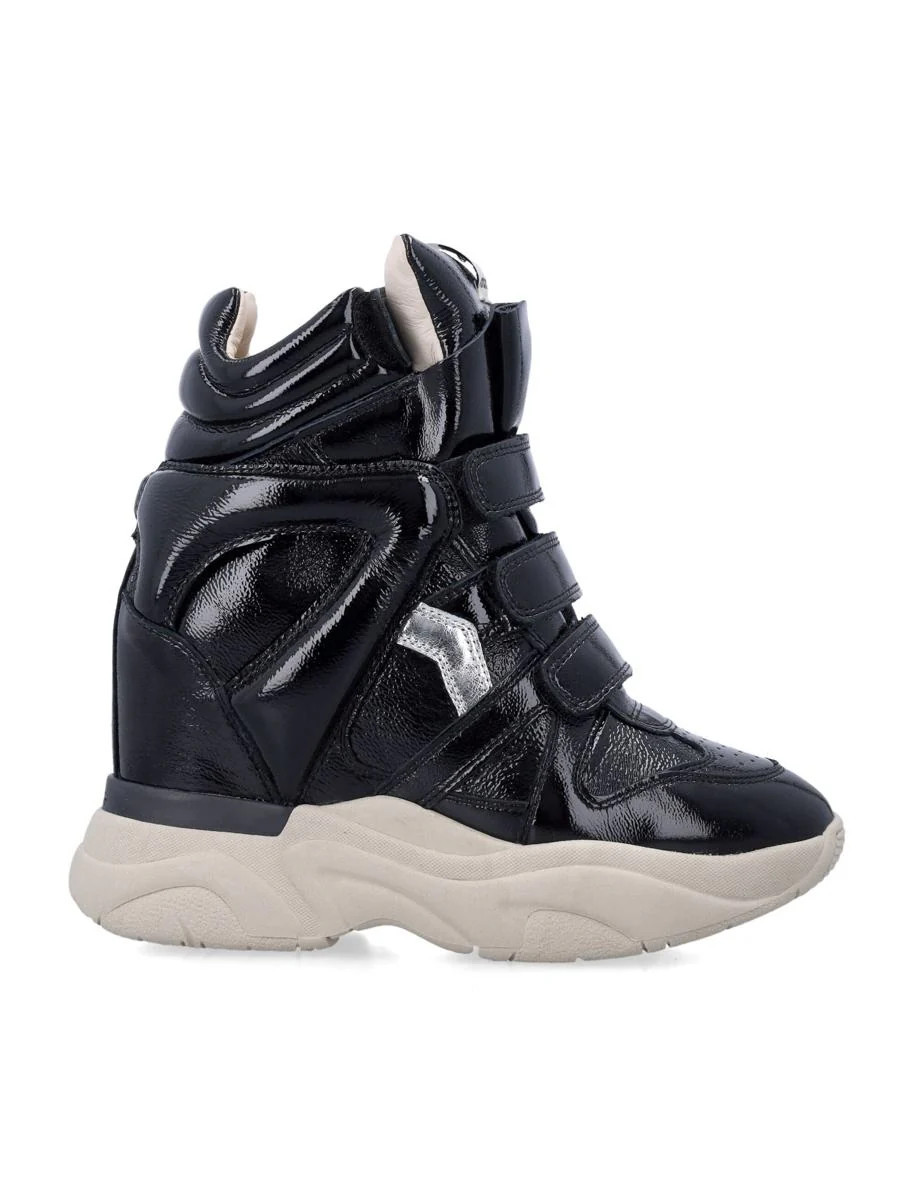 Isabel Marant Balskee Black Patent Wedge Sneakers | Baltini