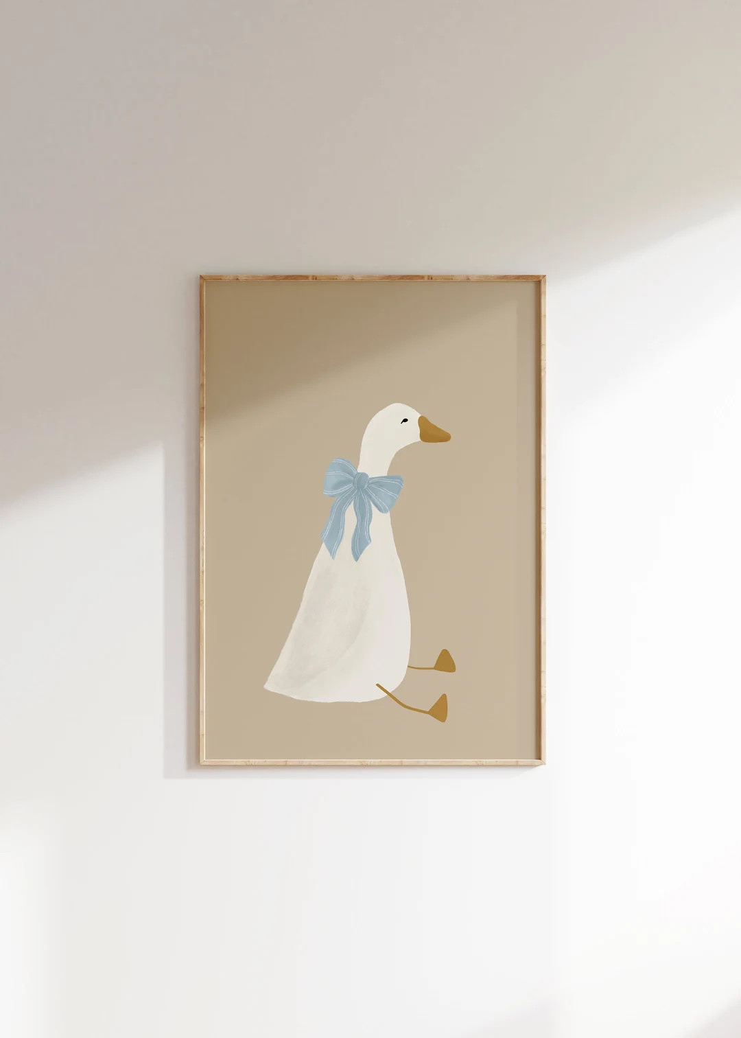 Silly Goose Wall Art Cute Goose Dark Beige Nursery Decor Farm Animal Printable, Blue Coquette Roo... | Etsy (US)