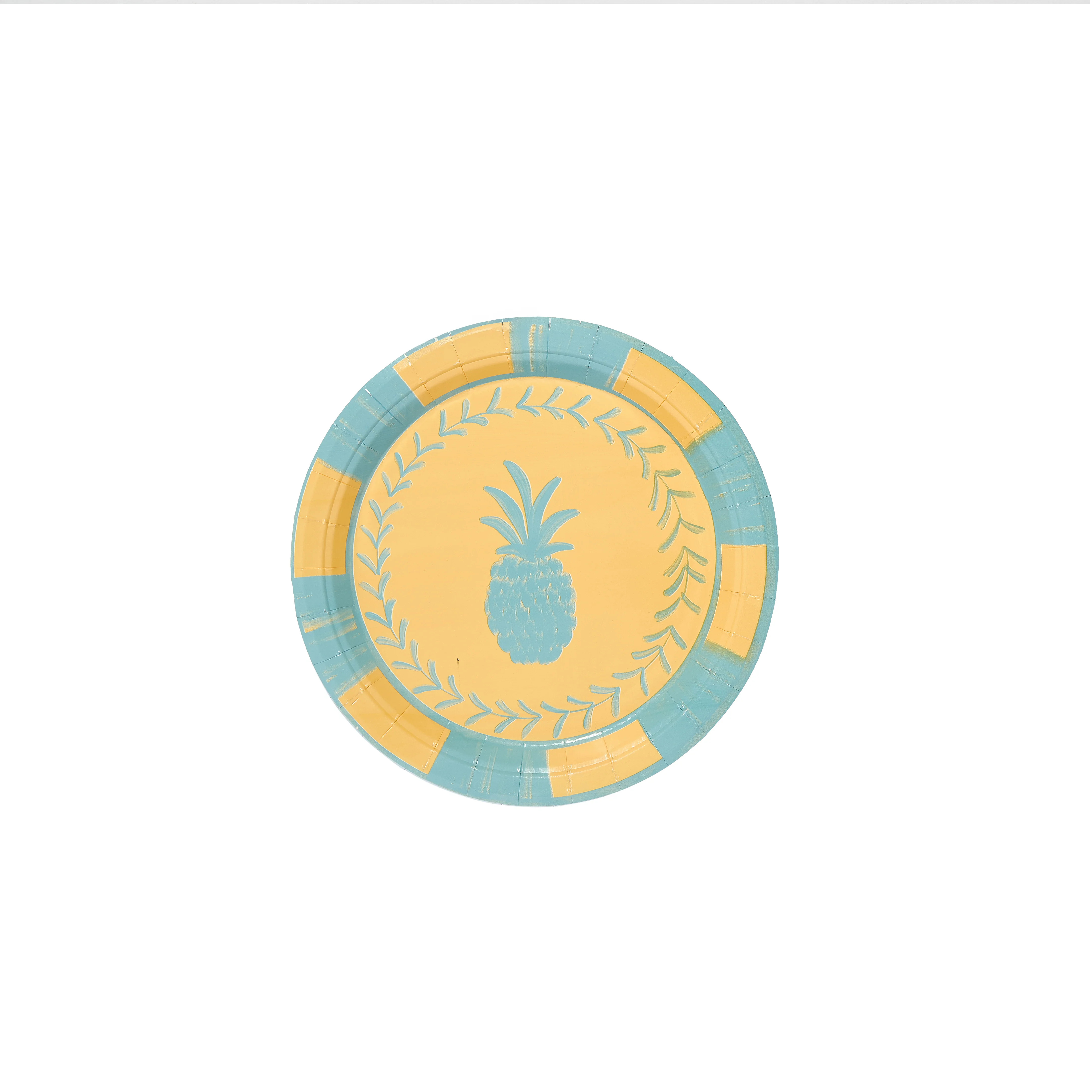 Mini Hors D'oeuvre Dutch Blue and Golden Josephine Pineapple Paper Plate | Pavilion Paper