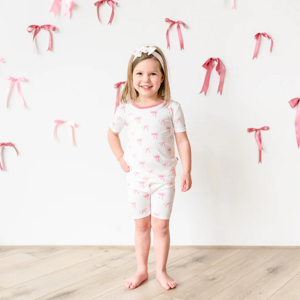 Short Sleeve Pajamas in Bow | Kyte BABY