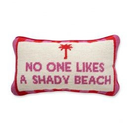 Shady Beach Quote Needlepoint Pillow | The Well Appointed House, LLC