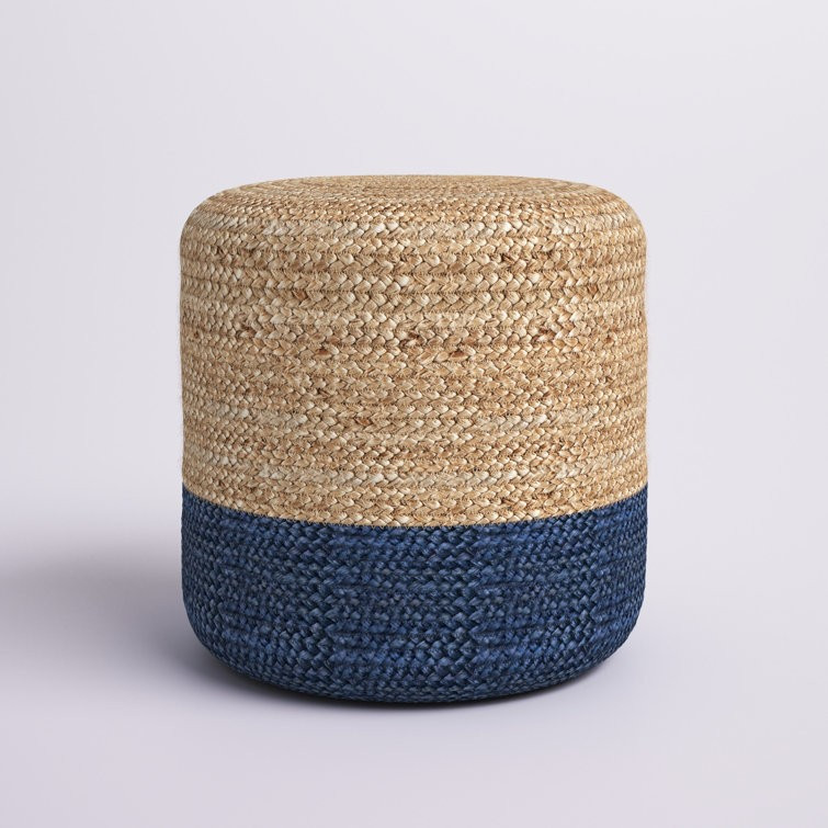 Macek 18'' Wide Round Ombre Pouf Ottoman | Wayfair North America